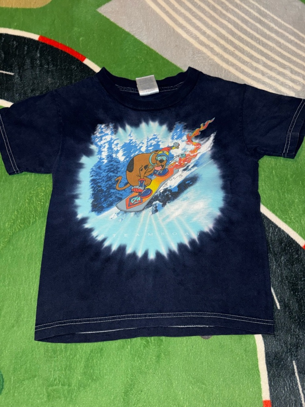 Navy Tie-Dye Scooby Doo Surfing Graphic Tee - Kids